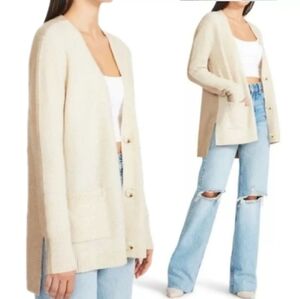 ❤️NWT! BB DAKOTA STEVE MADDEN STUDY DATE COLORBLOCK OVERSIZED CARDIGAN SWEATER